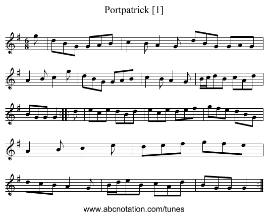 Portpatrick [1] - staff notation