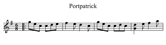 Portpatrick - staff notation