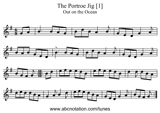 Portroe Jig [1], The - staff notation