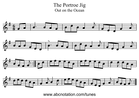 Portroe Jig, The - staff notation