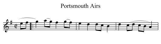 Portsmouth Airs - staff notation