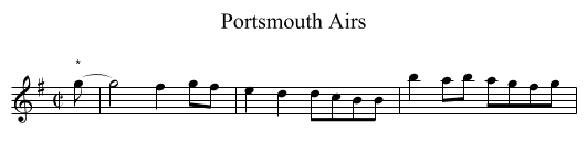 Portsmouth Airs - staff notation