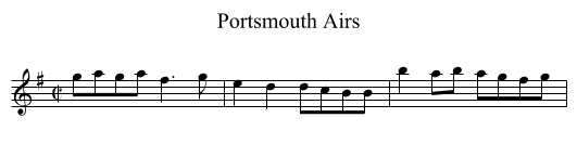 Portsmouth Airs - staff notation