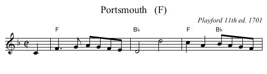 Portsmouth   (F) - staff notation