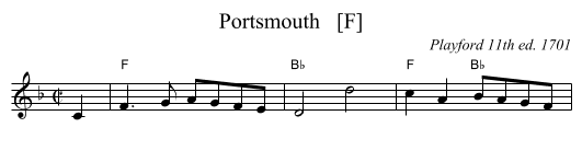 Portsmouth   [F] - staff notation