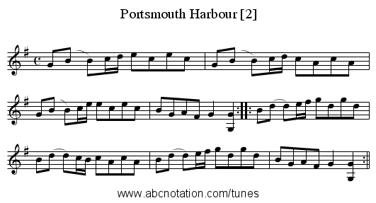 Portsmouth Harbour [2] - staff notation