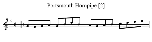 Portsmouth Hornpipe [2] - staff notation