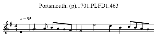 Portsmouth. (p).1701.PLFD1.463 - staff notation