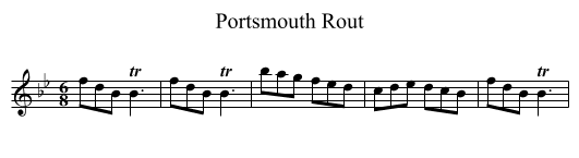 Portsmouth Rout - staff notation