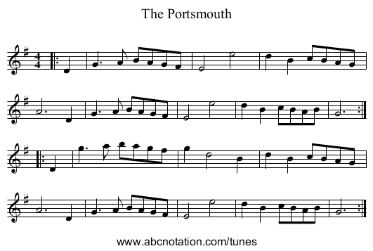 Portsmouth, The - staff notation