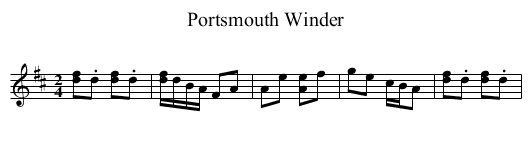 Portsmouth Winder - staff notation