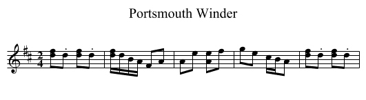 Portsmouth Winder - staff notation