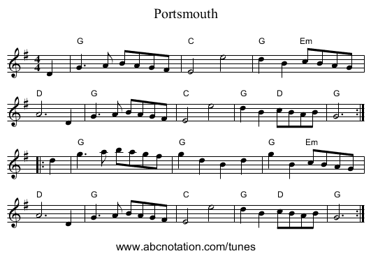 Portsmouth - staff notation
