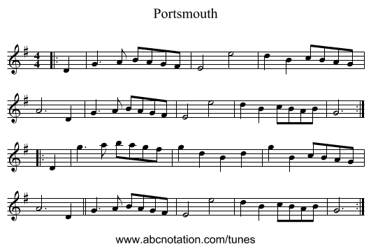 Portsmouth - staff notation