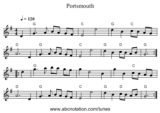 Portsmouth - staff notation