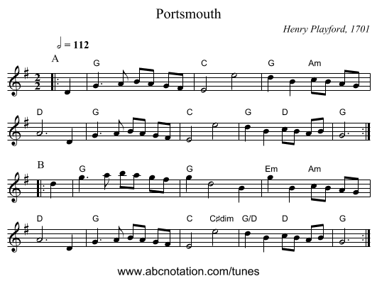 Portsmouth - staff notation