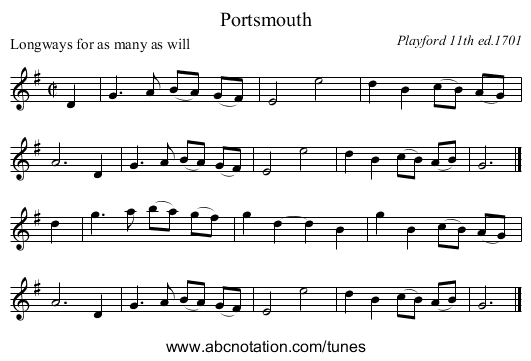 Portsmouth - staff notation