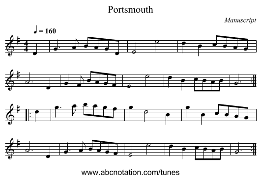 Portsmouth - staff notation