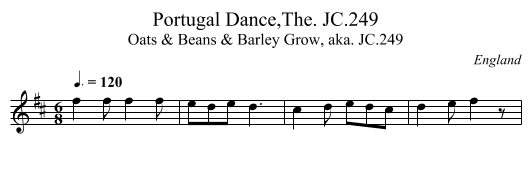 Portugal Dance,The. JC.249 - staff notation