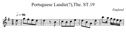 Portuguese Laudie(?),The. ST.19 - staff notation
