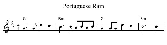 Portuguese Rain - staff notation