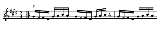 Poskok - staff notation