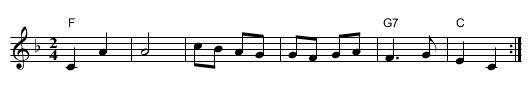 Posla Rumena - staff notation