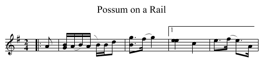 Possum on a Rail - staff notation