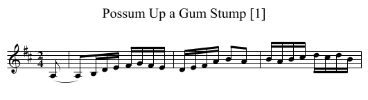 Possum Up a Gum Stump [1] - staff notation