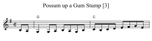 Possum up a Gum Stump [3] - staff notation
