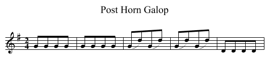 Post Horn Galop - staff notation