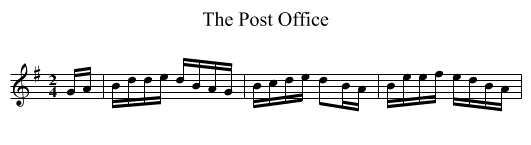 Post Office, The - staff notation