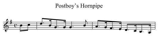 Postboy’s Hornpipe - staff notation