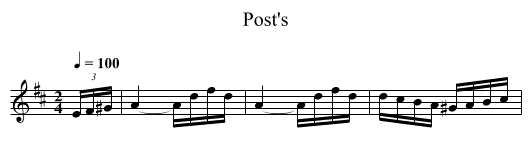 Post's - staff notation