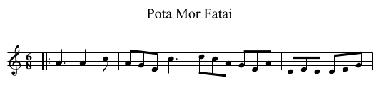 Pota Mor Fatai - staff notation