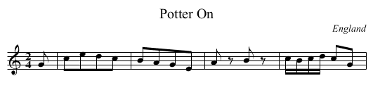 Potter On - staff notation