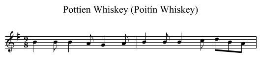 Pottien Whiskey (Poitín Whiskey) - staff notation