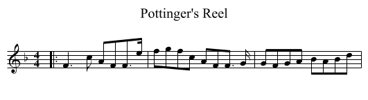 Pottinger's Reel - staff notation