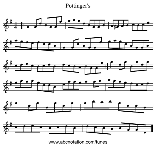 Pottinger's - staff notation