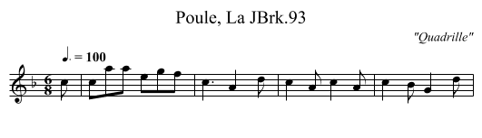 Poule, La JBrk.93 - staff notation