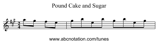 Pound Cake and Sugar - staff notation