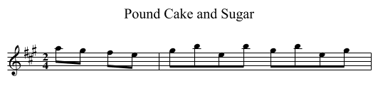 Pound Cake and Sugar - staff notation