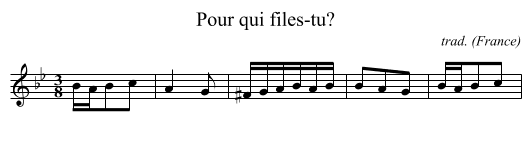 Pour qui files-tu? - staff notation