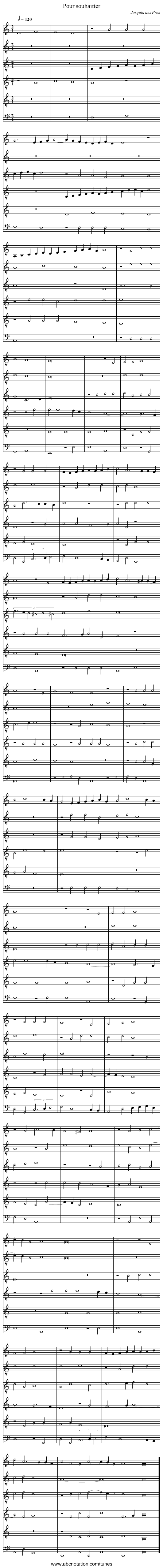 Pour souhaitter - staff notation