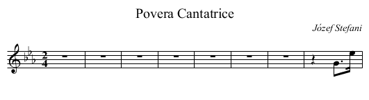 Povera Cantatrice - staff notation
