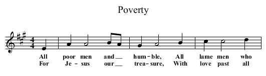 Poverty - staff notation