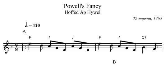 Powell's Fancy - staff notation