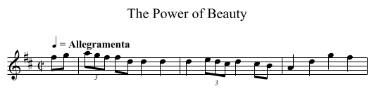 Power of Beauty, The - staff notation