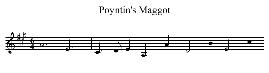 Poyntin's Maggot - staff notation