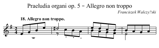 Praeludia organi op. 5 – Allegro non troppo - staff notation